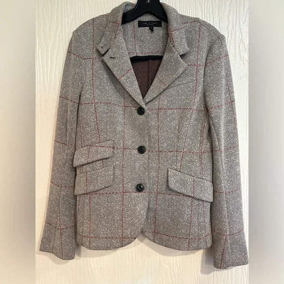 Rag & Bone Check Viscose Slade Blazer Size 6
